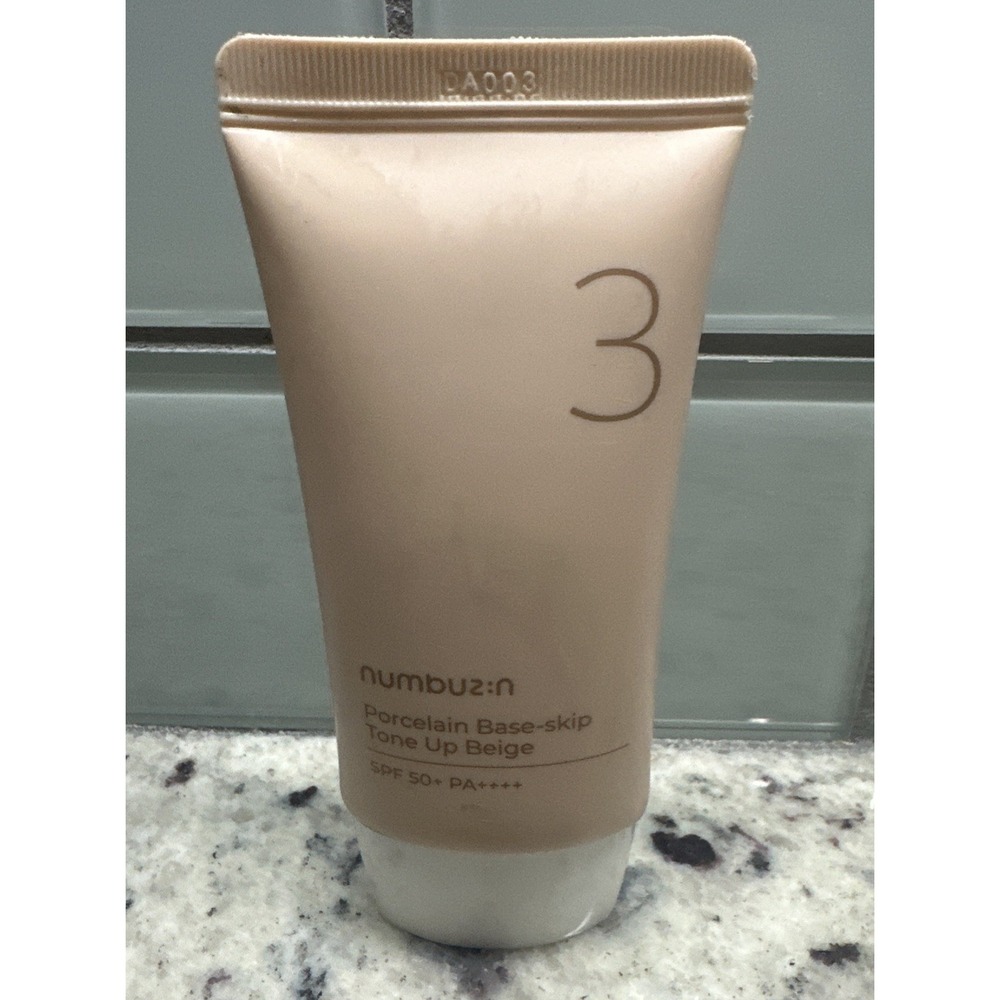 Numbuzin No.3 Porcelain Base-Skip Tone up Beige, 1.69 Fl Oz / 50Ml | Foundation